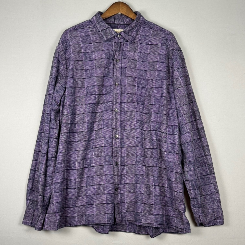 Territory Ahead Shirt Mens XXL Purple NWOT Textured Heavy Cotton Button Down
